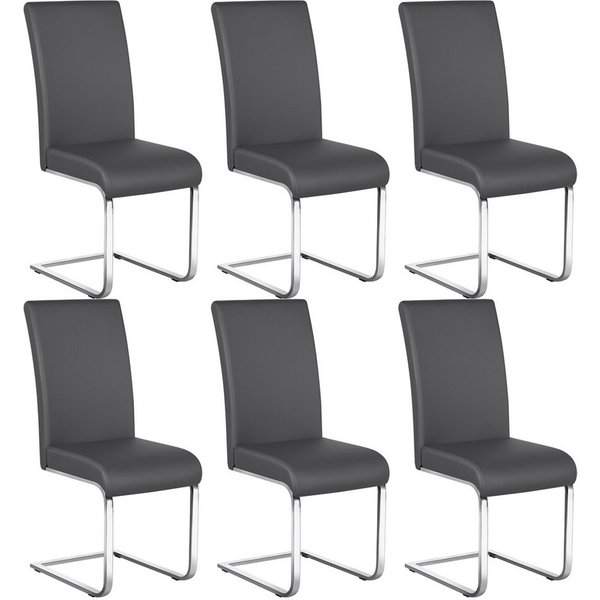 Yaheetech Esszimmerstuhl 2/4/6-er Küchenstuhl (6 St), Schwinger Polsterstuhl mit Ergonomischer Rückenlehne & Metallbeine