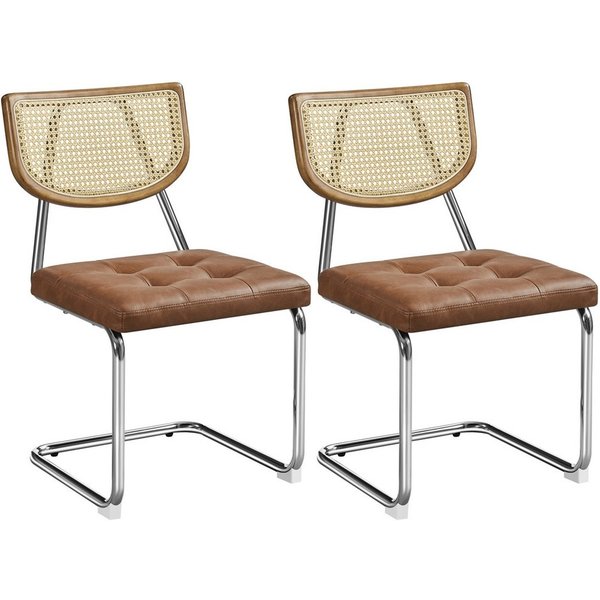 Yaheetech Esszimmerstuhl 2er Set, Küchenstuhl Schwingstuhl mit Metallgestell Polsterstuhl