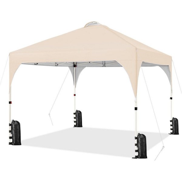 Yaheetech Faltpavillon Großzügiges Campingzelt mit einer Tragetasche 2,4x2,4m / 3x3m, mit 0 Seitenteilen, Gartenpavillon höhenverstellbar für Garten/Hof/Park/Ma