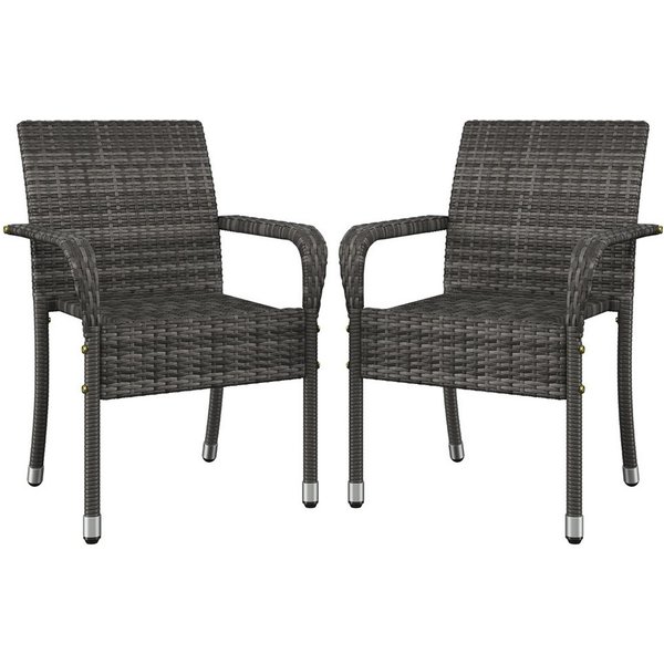 Yaheetech Gartenstuhl 2/4/6er-Set Esszimmerstuhl Rattan-Optik mit Metallbeinen (2 St), Küchenstuhl fürs Esszimmer/Balkon/Terrasse