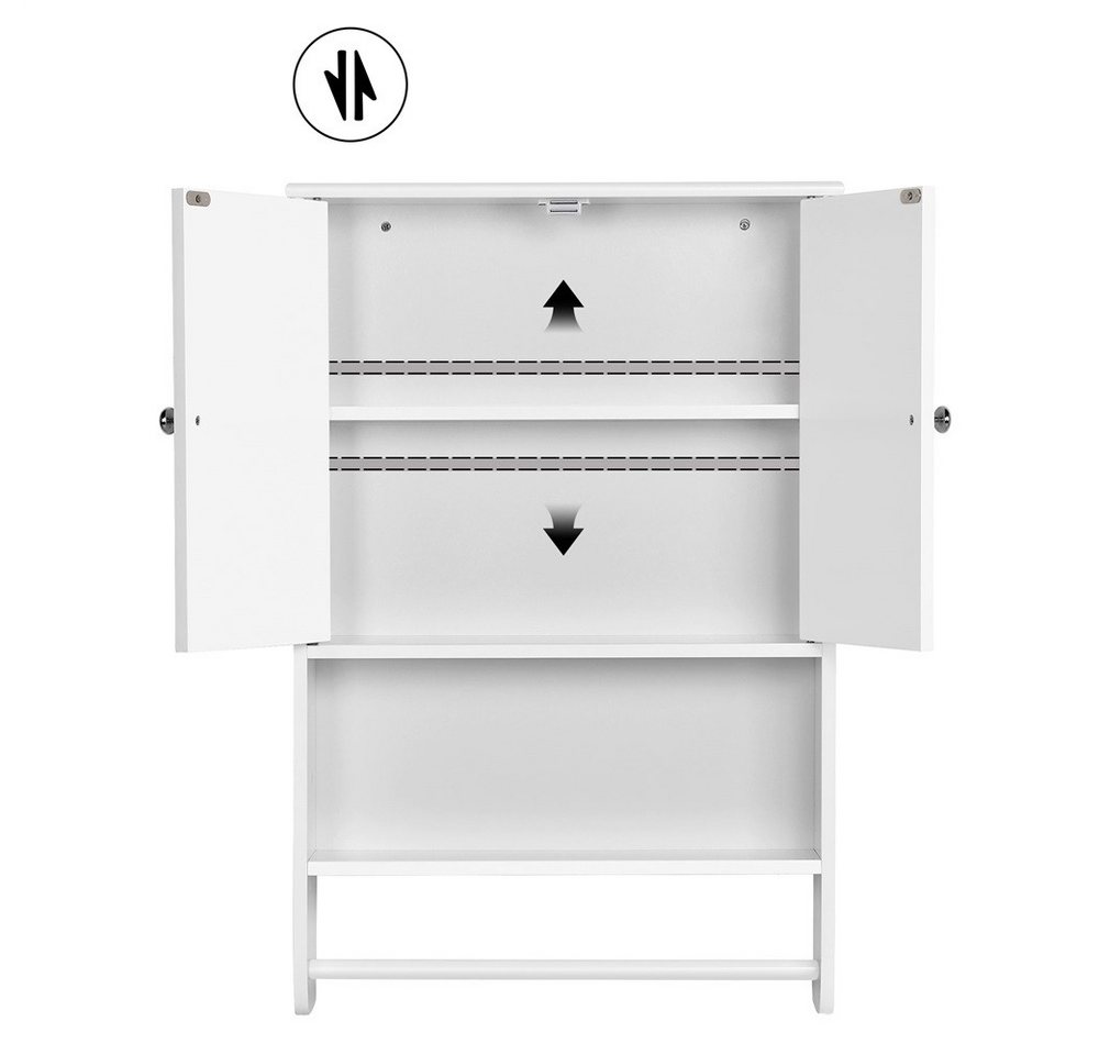 Yaheetech Hängeschrank mit Handtuchhalter und Einlegeboden Badezimmerschrank Wandschrank für Badezimmer/Küche – Bild 5 von 5