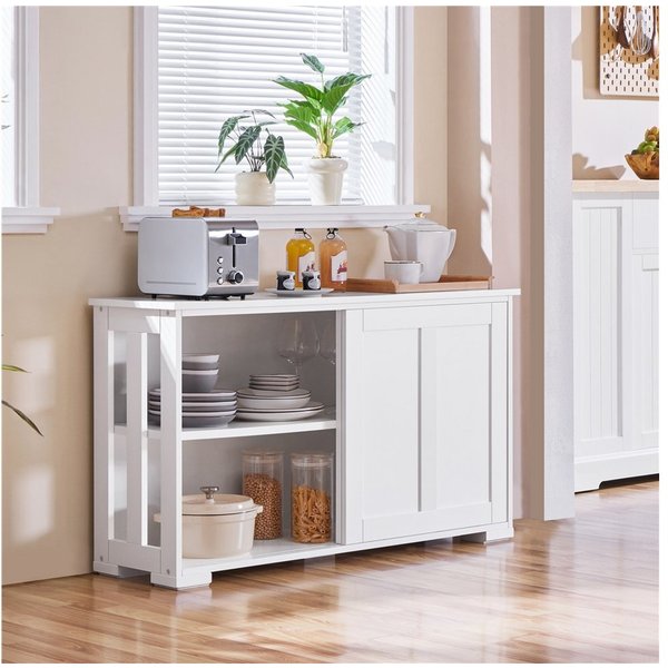 Yaheetech Kommode Küchenschrank Unterschrank, Sideboard mit Stauraum und Schiebetüren