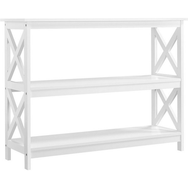 Yaheetech Konsolentisch, 3 Ebenen Beistelltisch aus Holz, 106 x 35 x 80 cm