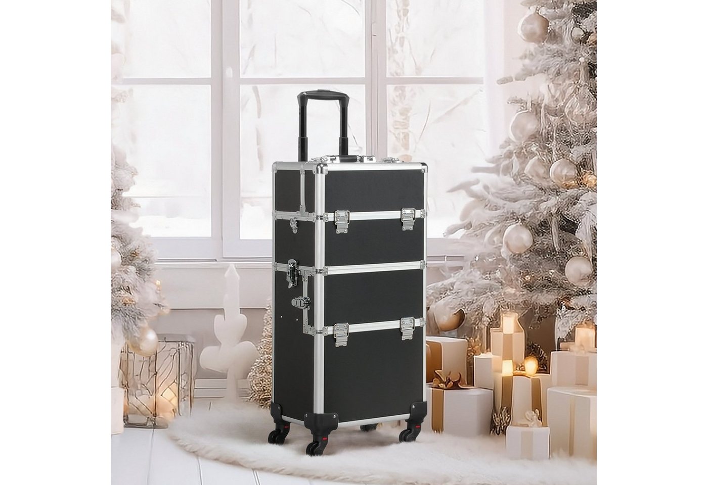 Yaheetech Kosmetikkoffer 3 in 1 Beauty Case, Friseurkoffer Alu Schminkkoffer – Bild 2 von 5