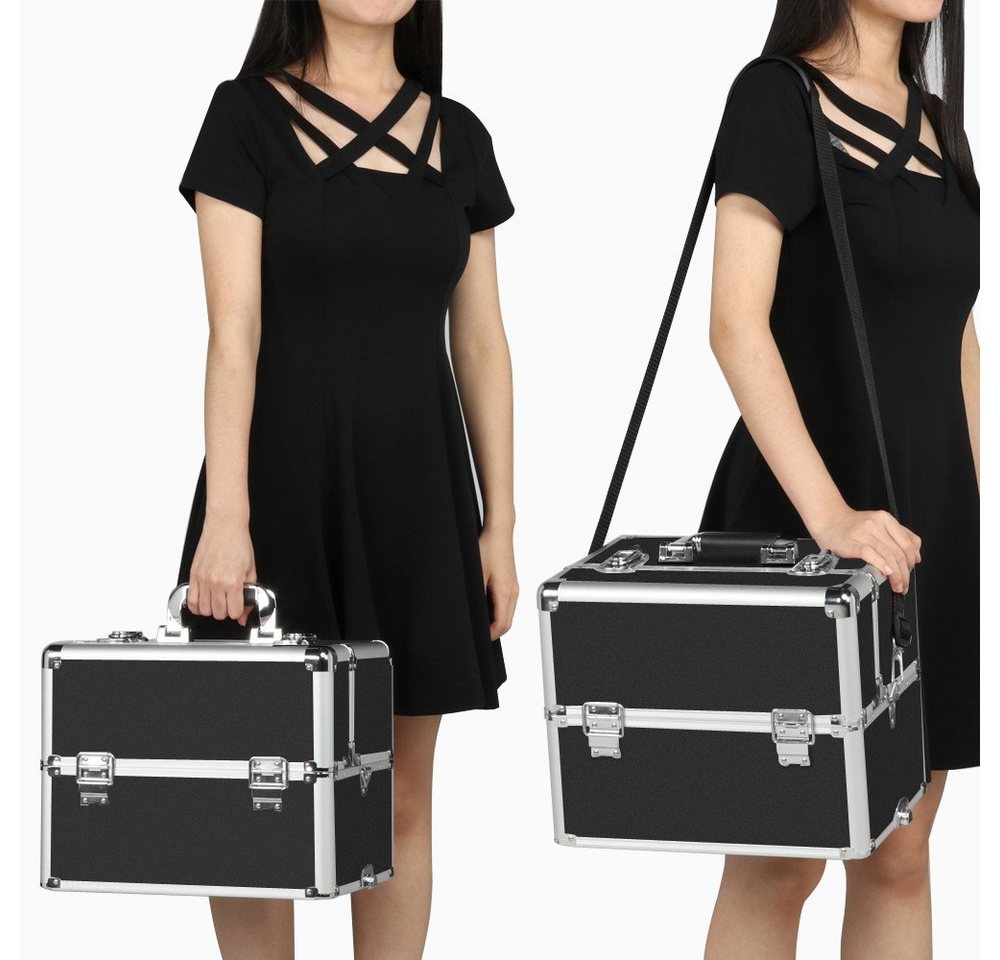 Yaheetech Kosmetikkoffer 3 in 1 Beauty Case, Friseurkoffer Alu Schminkkoffer – Bild 3 von 5