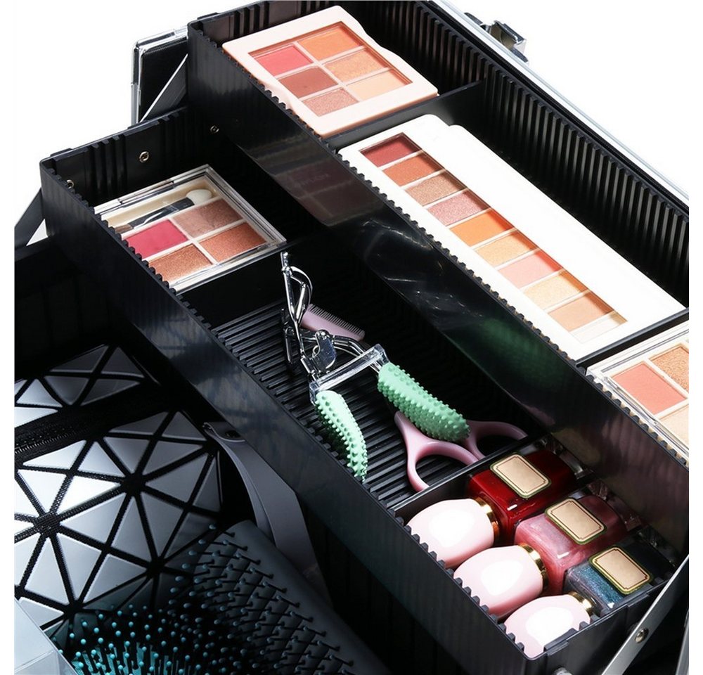 Yaheetech Kosmetikkoffer 3 in 1 Beauty Case, Friseurkoffer Alu Schminkkoffer – Bild 4 von 5