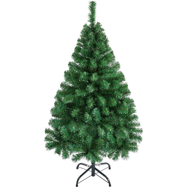 Yaheetech Künstlicher Weihnachtsbaum 61-214 cm (H), Tannenbaum, 124cm Weihnachtsbaum mit 208 Spitzen & Faltbarem Metallständer