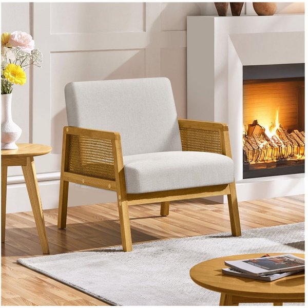 Yaheetech Loungesessel Einzelsessel, Relaxsessel mit Armlehne in Rattanoptik Polstersessel