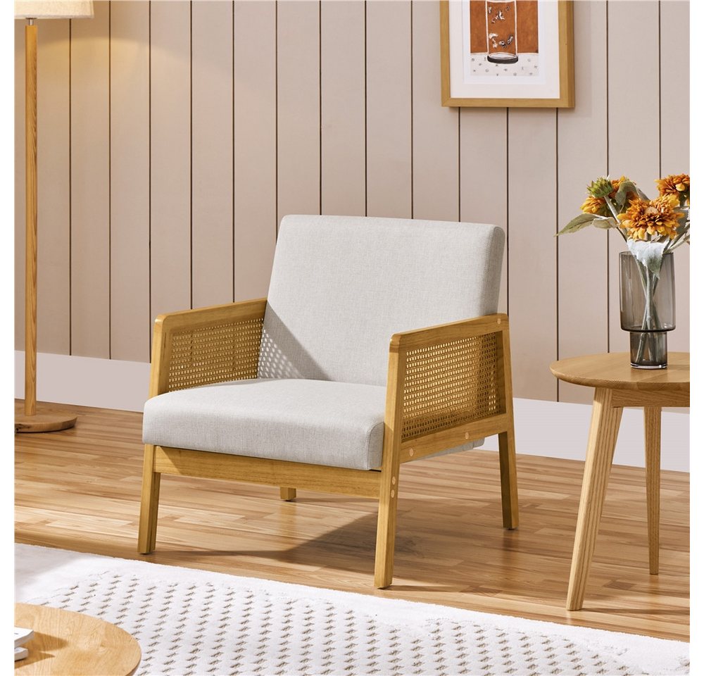 Yaheetech Loungesessel Einzelsessel, Relaxsessel mit Armlehne in Rattanoptik Polstersessel – Bild 3 von 5