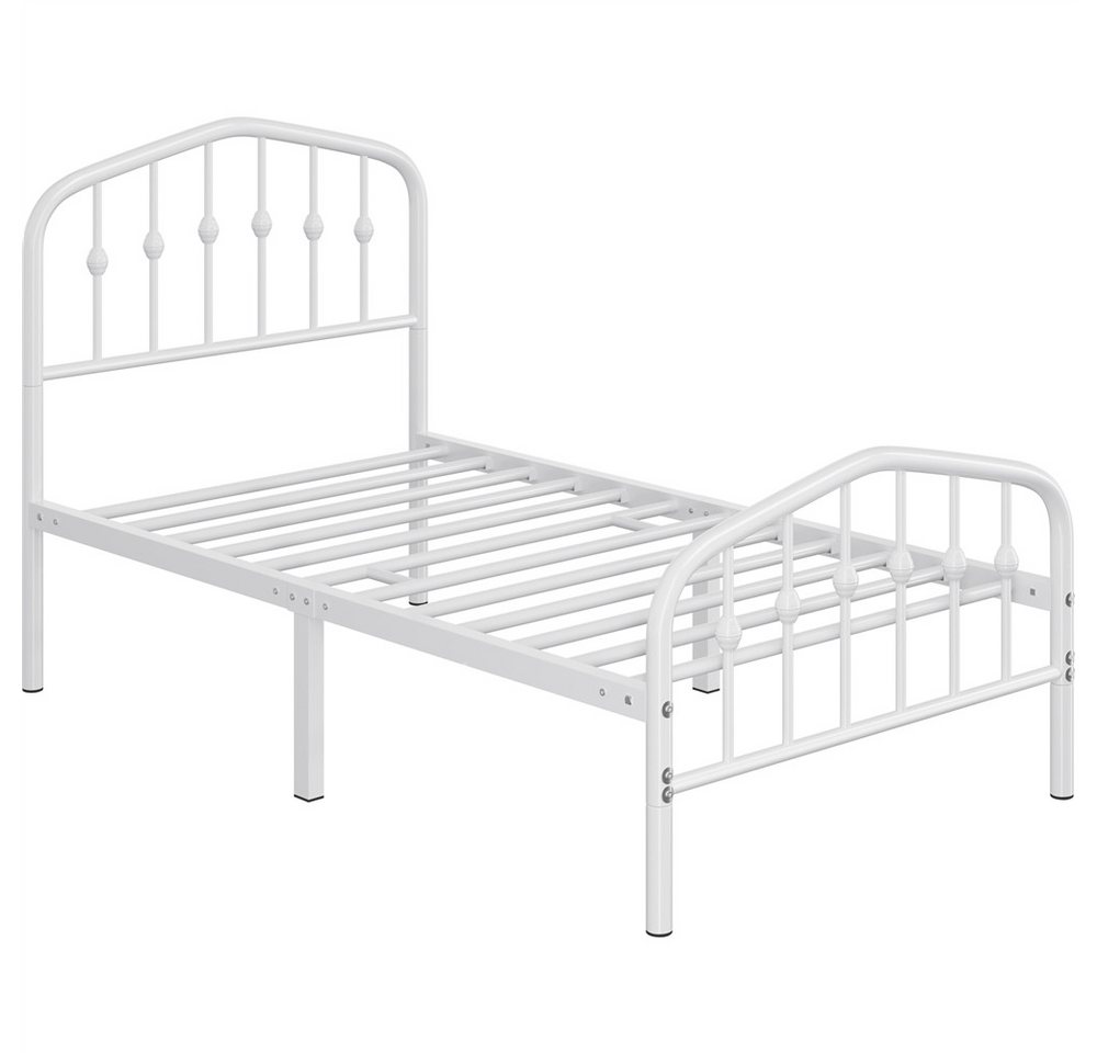 Yaheetech Metallbett 90-160cm (B), Bettrahmen Vintage Bettgestell mit kronenförmigem Kopfteil – Bild 2 von 5