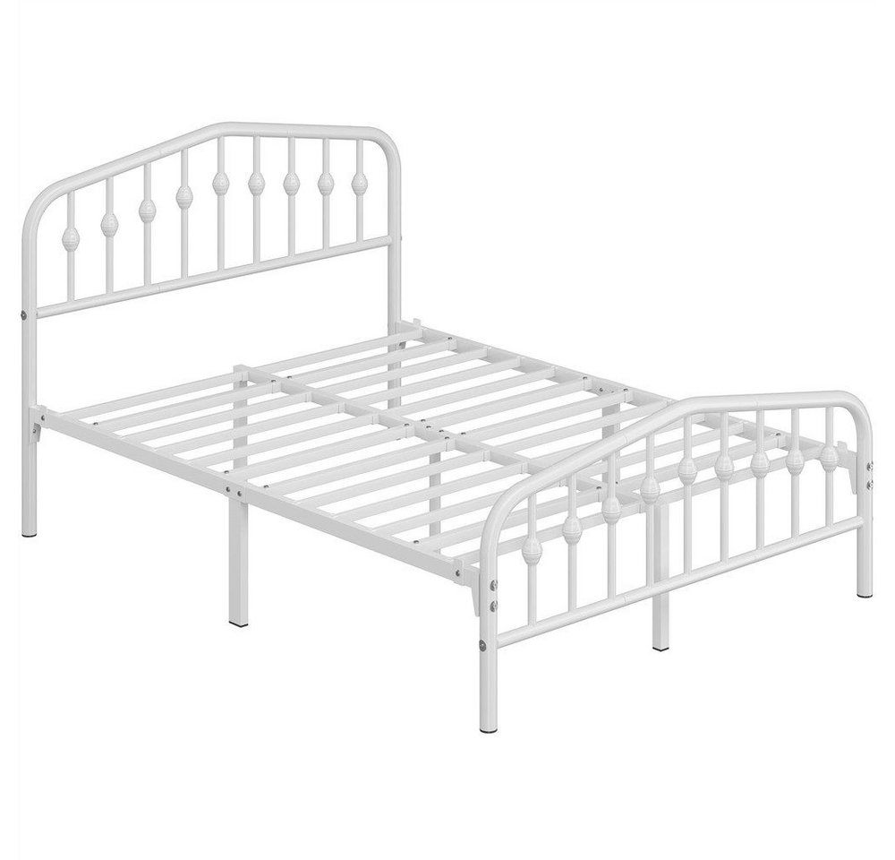 Yaheetech Metallbett 90-160cm (B), Bettrahmen Vintage Bettgestell mit kronenförmigem Kopfteil – Bild 2 von 5