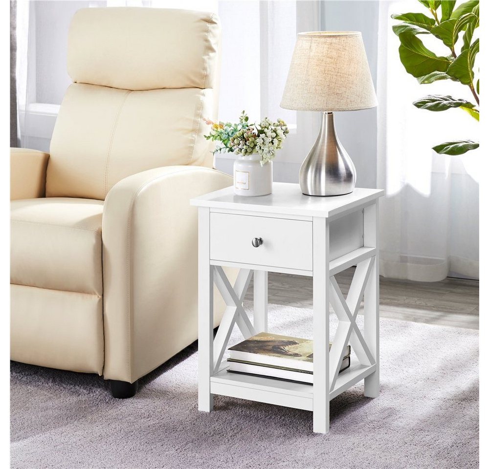 Yaheetech Nachttisch (1-St), Beistelltisch mit Schublade und Ablage, platzsparend, 40 x 30 x 55 cm – Bild 2 von 5