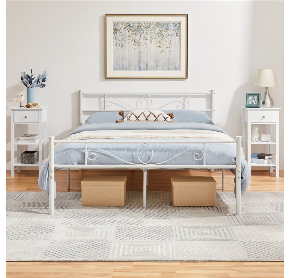 Yaheetech Nachttisch (2-St), Beistelltisch mit Schublade & 2 offenen Ablagen, 35x35x70 cm – Bild 2 von 5