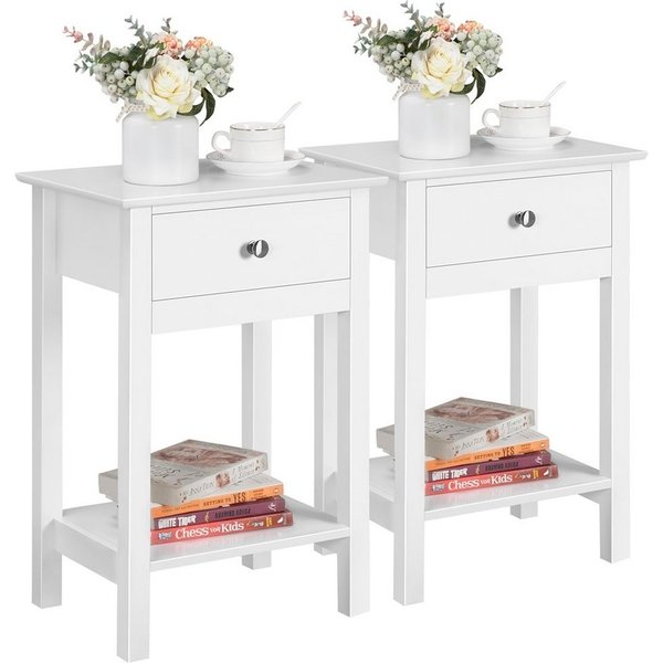 Yaheetech Nachttisch 2er Set, Beistelltisch mit Schublade und Ablage, 40 x 30 x 61 cm