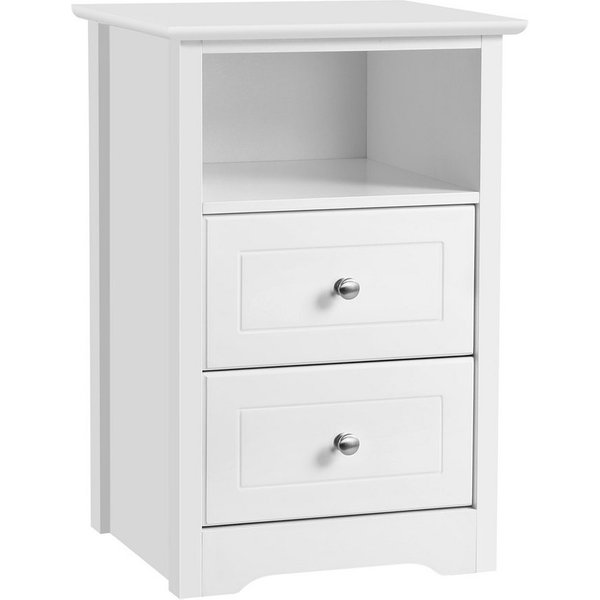 Yaheetech Nachttisch 40 x 35 x 60 cm (1-St), Nachtschrank Beistelltisch mit 2 Schubladen und 1 Staufach