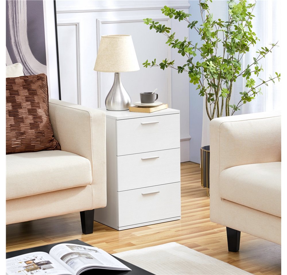 Yaheetech Nachttisch Beistelltisch (1-St), Nachtschrank mit 3 Schubladen, 40 x 35 x 60,5 cm – Bild 3 von 5