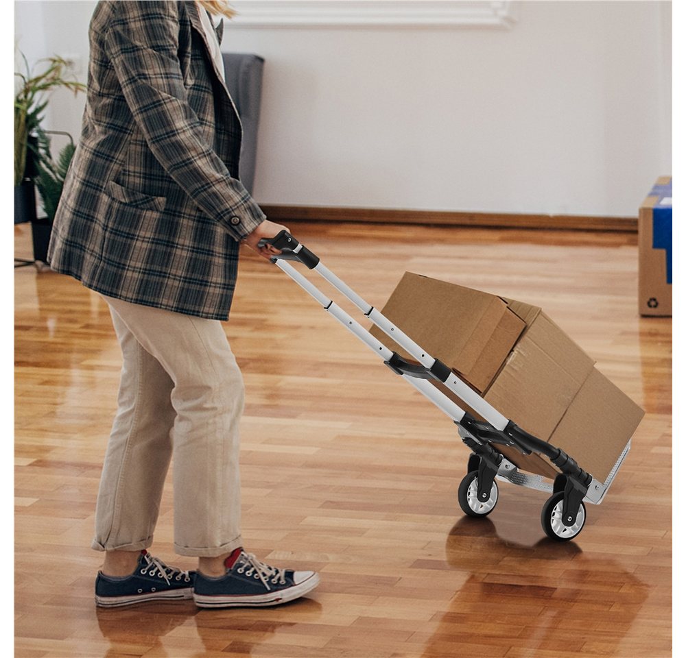 Yaheetech Sackkarre Einkaufstrolley klappbar, Alu Handkarre Transportkarre bis 80 kg Alu-Karre – Bild 5 von 5