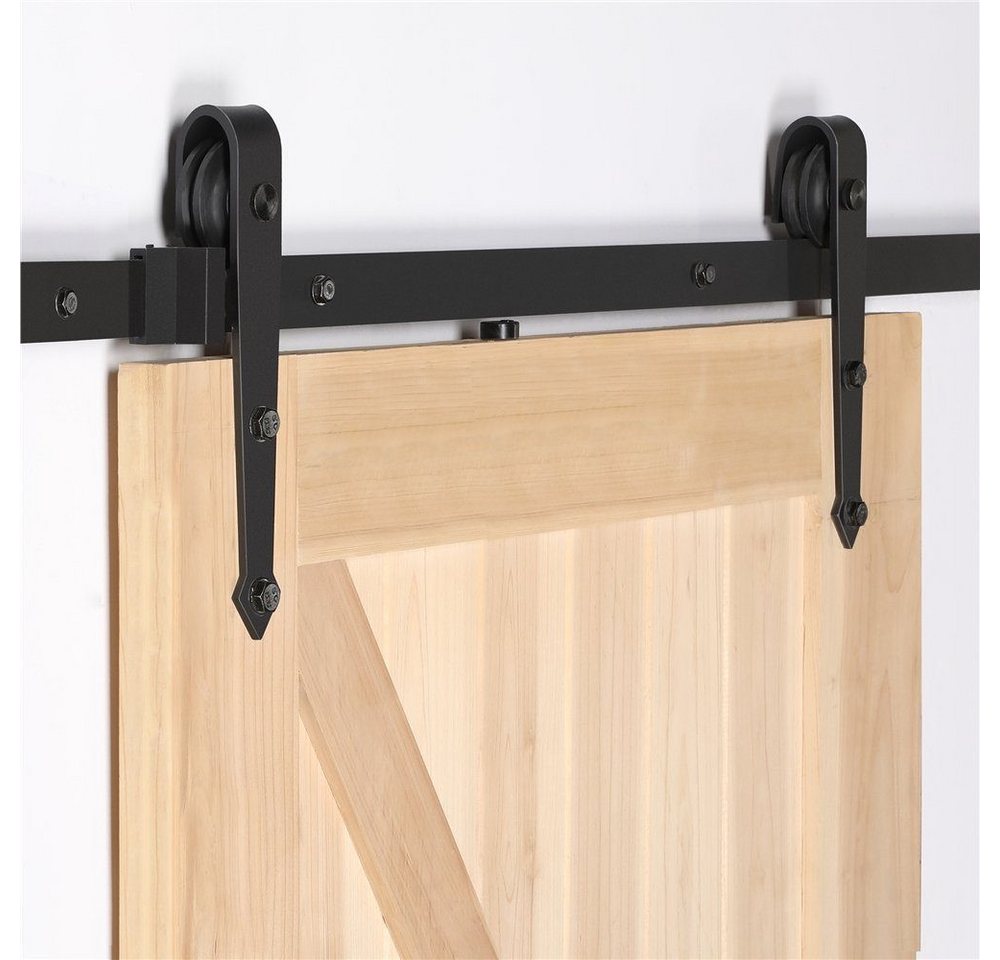 Yaheetech Schiebetür Schiebetürsystem 183/200/244 cm, Schiebetürbeschlag Set Laufschienen für Schiebetür – Bild 3 von 5