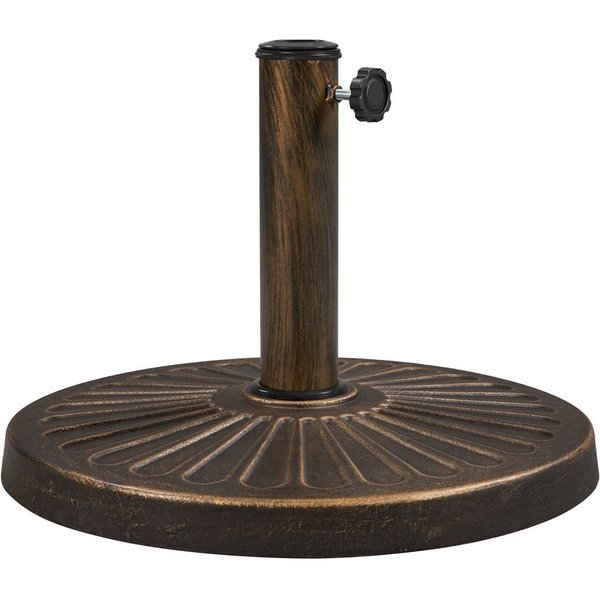 Yaheetech Schirmständer Runder Sonnenschirmständer aus Kunstharz, ø44,5 cm Schirmbasis für Schirmstangen von 38/48 mm