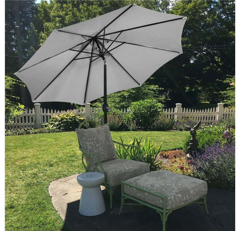 Yaheetech Sonnenschirm ∅ 222,5/261/294/326,5 cm, Gartenschirm mit Kurbel, Neigbar, UV Schutz 50+ – Bild 3 von 5