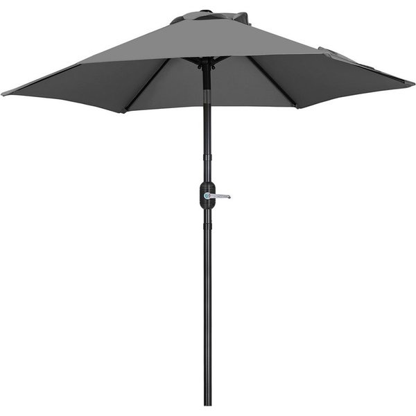 Yaheetech Sonnenschirm Φ 226/269/294 cm, Garten- und Marktschirm mit 6 Metallstreben für Balkon/Terrasse/Garten