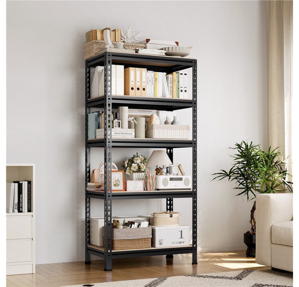 Yaheetech Standregal 70 × 30 × 150 cm Schwerlastregal, 1-tlg., Kellerregal mit 5 Verstellbaren Ablagen – Bild 2 von 5