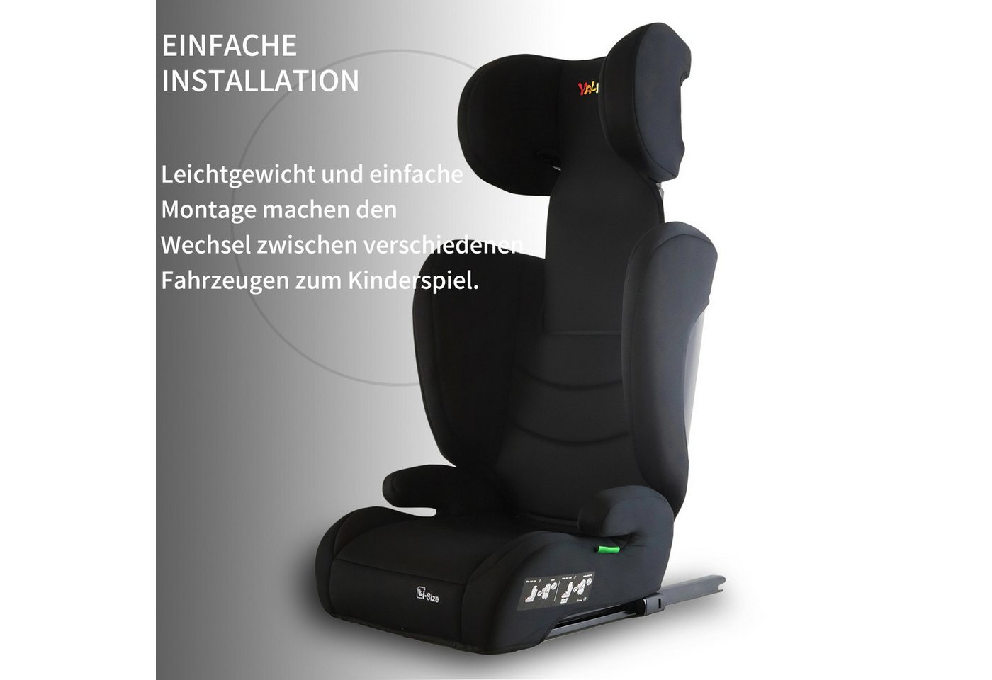 Yalion Autokindersitz Kinder Kinderautositz ISOFIX, i-Size Kindersitzerhöhung ECE R129, ab: 3 Jahre, bis: 10 Jahre, (1 pcs) – Bild 4 von 5