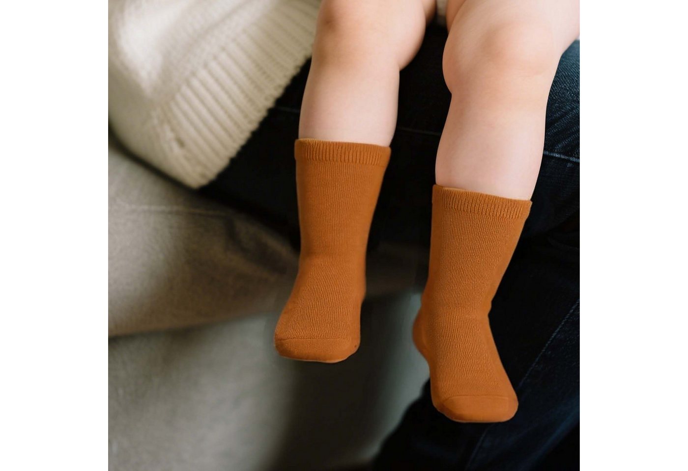 Yalion Langsocken Weiche Kinder Antiruschsocken Halbplüsch (3-Paar) Elastisch – Bild 5 von 5
