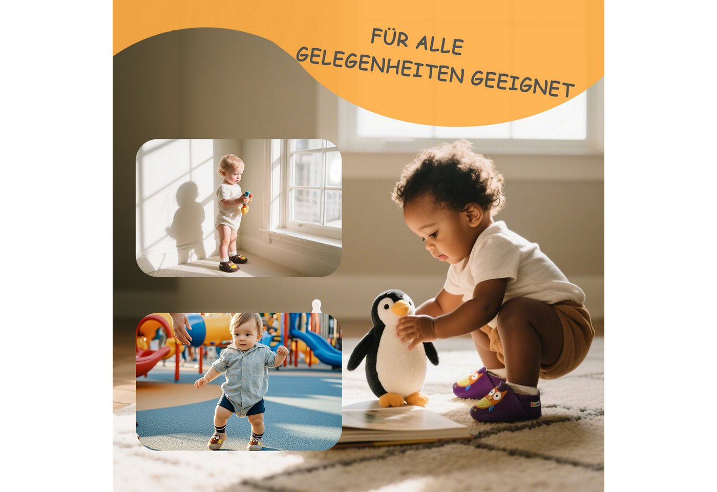 Yalion Leder Baby-Lauflernschuhe, weich, rutschfest, handgefertigt Krabbelschuh Baby Schuh aus echtem Leder,Barfußgefühl & rutschfester Sohle – Bild 5 von 5