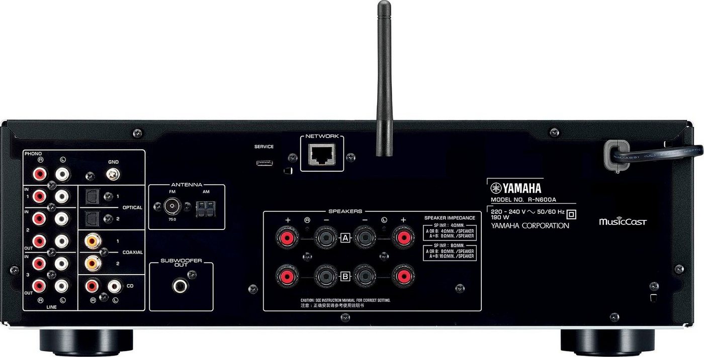 Yamaha R-N600A Netzwerk-Receiver (Bluetooth, LAN (Ethernet), (WLAN, Spotify, Amazon Music, Phono, MusicCast, TV) – Bild 4 von 5