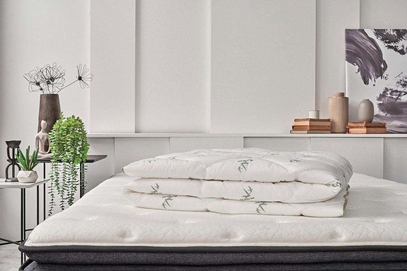 Yatas Bedding Kunstfaserbettdecke Bambus Majestät, Bettdecke 135x200 cm & weitere Größen, Füllung: Polyester und Bambusfaser (Viskose), Bezug: Baumwolle, Sommer – Bild 2 von 5