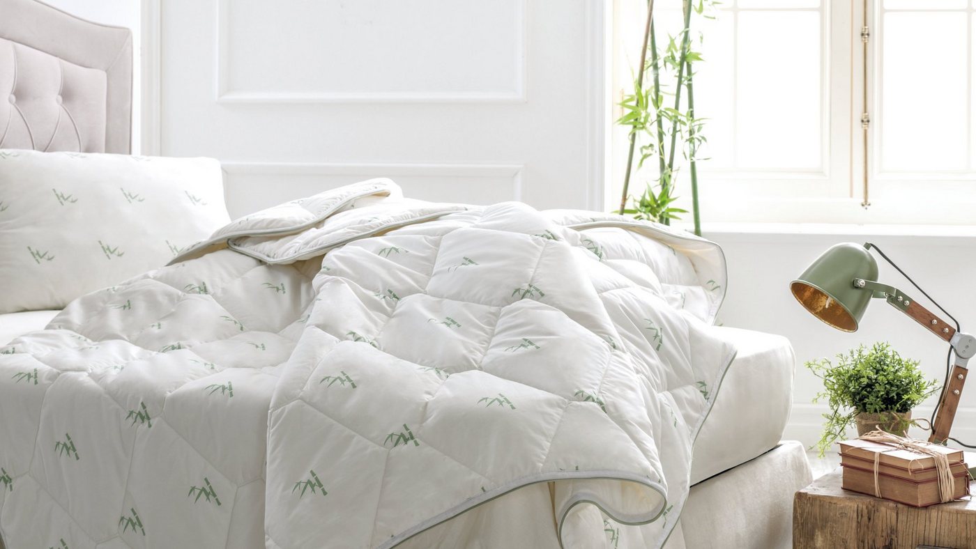 Yatas Bedding Kunstfaserbettdecke Bambus Majestät, Bettdecke 135x200 cm & weitere Größen, Füllung: Polyester und Bambusfaser (Viskose), Bezug: Baumwolle, Sommer – Bild 4 von 5