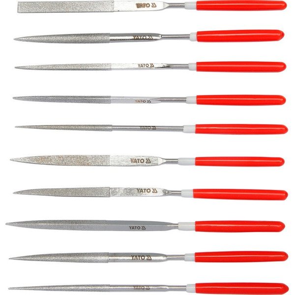 Yato Feile Feile Diamantfeilen, Nadelfeilen 3X140X50mm Set 10 Stück, (10 St)