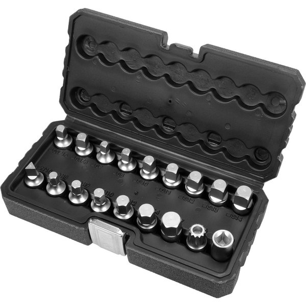 Yato Werkzeugset Jeu de clés pour bouchon de vidange d'huile 3/8", 18 pièces