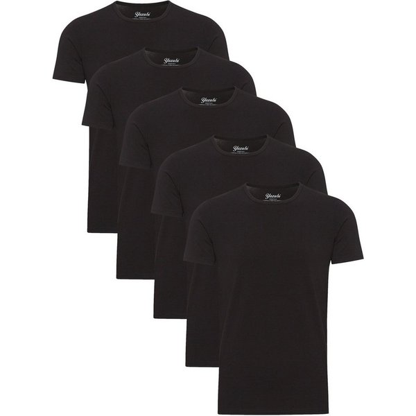 Yazubi T-Shirt Set Herren Basic Regular Fit 5er-Pack (Packung, 5-tlg., 5er-Pack) Baumwolle mit Stretch, Rundhals, Kurzarm, Unterziehshirt, weich