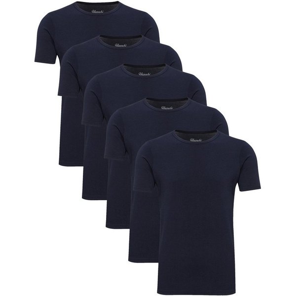 Yazubi T-Shirt Set Herren Basic Regular Fit 5er-Pack (Packung, 5-tlg., 5er-Pack) Baumwolle mit Stretch, Rundhals, Kurzarm, Unterziehshirt, weich