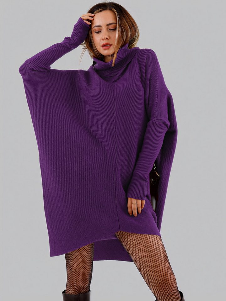 YC Fashion & Style Longpullover Oversize-Strickpullover mit Rollkragen – Made in Italy (1-tlg) in Unifarbe – Bild 2 von 5
