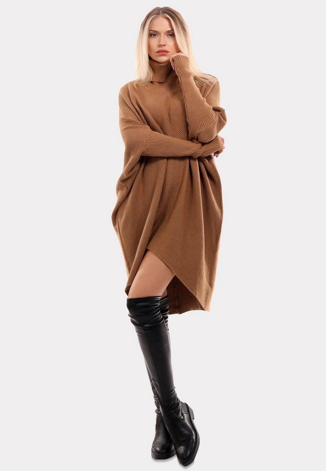 YC Fashion & Style Longpullover Oversize-Strickpullover mit Rollkragen – Made in Italy (1-tlg) in Unifarbe – Bild 2 von 5