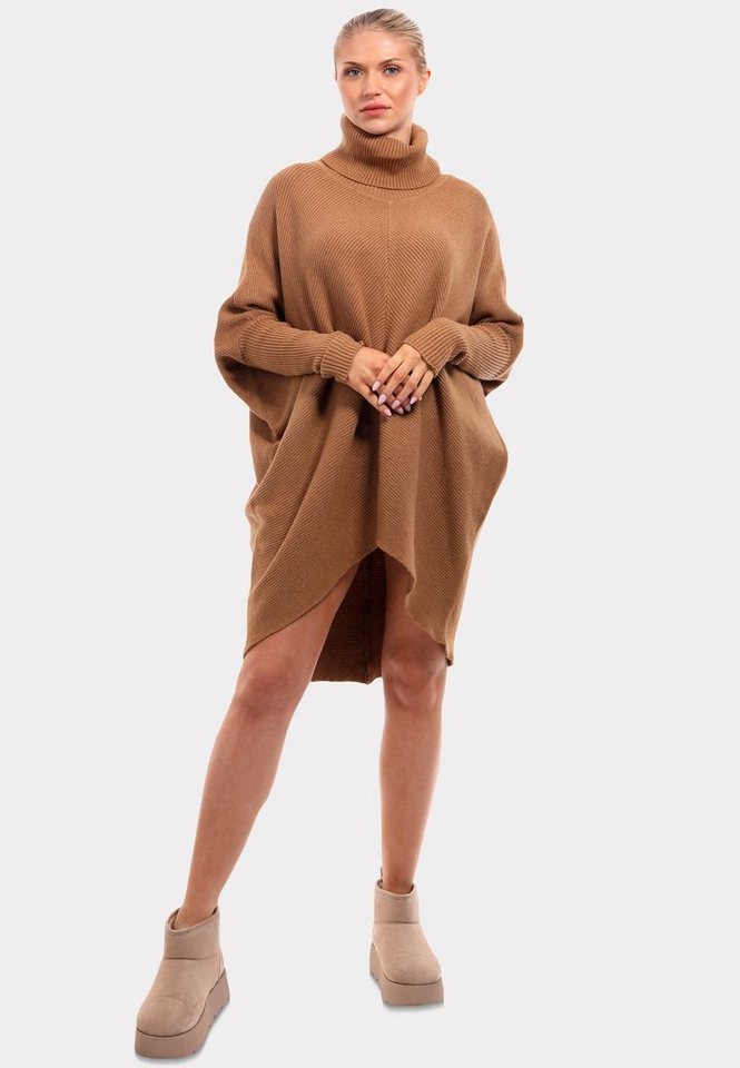 YC Fashion & Style Longpullover Oversize-Strickpullover mit Rollkragen – Made in Italy (1-tlg) in Unifarbe – Bild 3 von 5