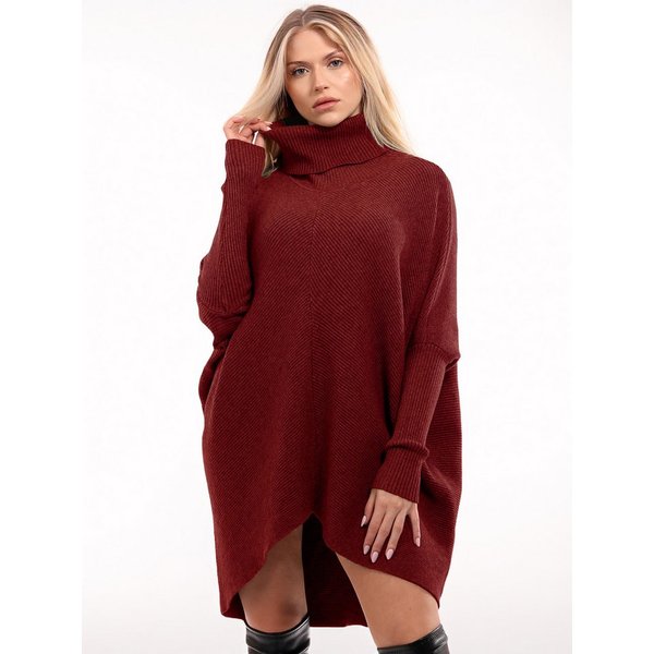 YC Fashion & Style Longpullover Oversize-Strickpullover mit Rollkragen – Made in Italy (1-tlg) in Unifarbe