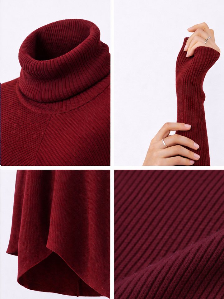 YC Fashion & Style Longpullover Oversize-Strickpullover mit Rollkragen – Made in Italy (1-tlg) in Unifarbe – Bild 4 von 4