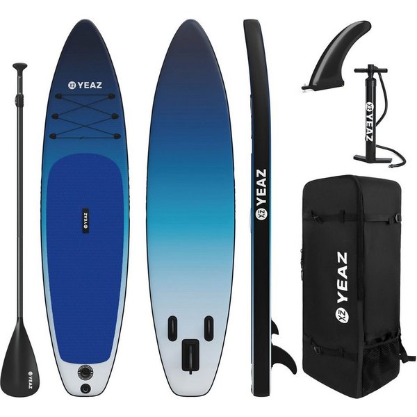 YEAZ Inflatable SUP-Board OCEAN BEACH - EXOTRACE - SET SUP Board und Kit, Inflatable SUP Board, (Set), inkl. Zubehör wie Paddel, Handpumpe und Rucksack