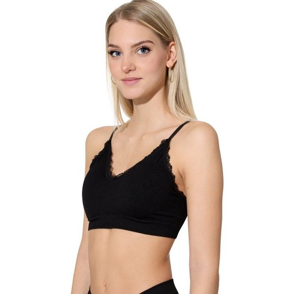 Yenita® Bustier Ribbed Collection mit feiner Spitze