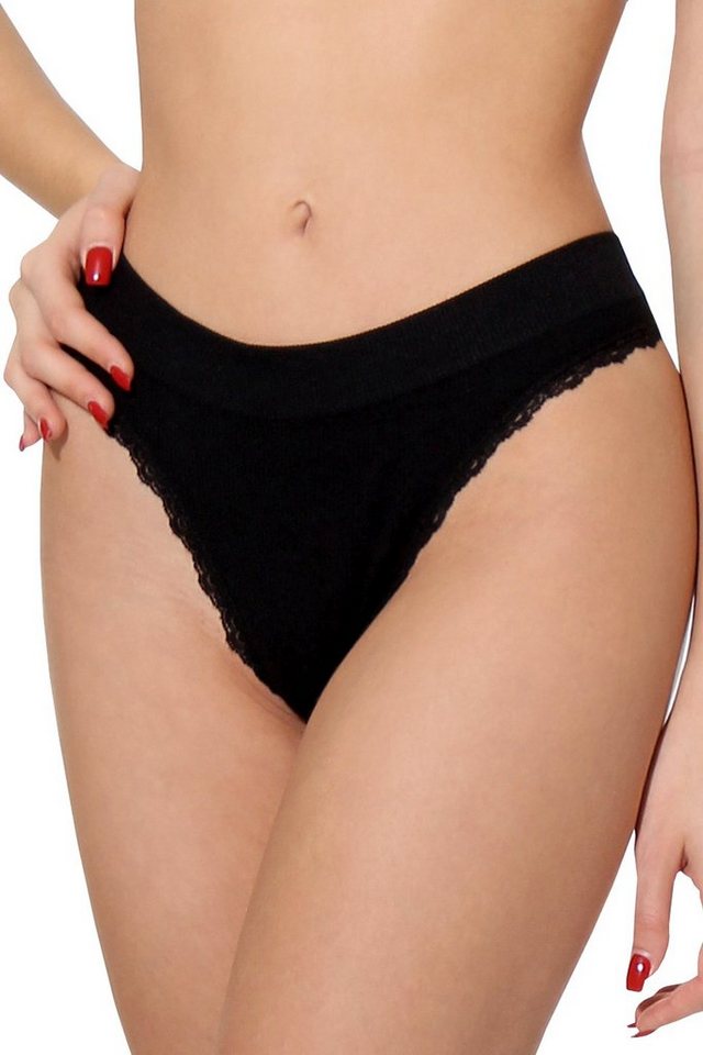 Yenita® String Ribbed Collection mit feiner Spitze – Bild 4 von 5