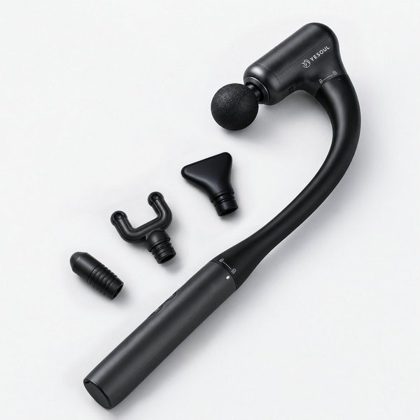 yesoul Massagepistole MG19, Druckfeedback, 5 Stufen, 4 Massageaufsätze, Verlängerungsarm, Massagepistolen-Set, 2-in-1: 100 × 50 × 250 mm, mit Verlängerungsarm 2
