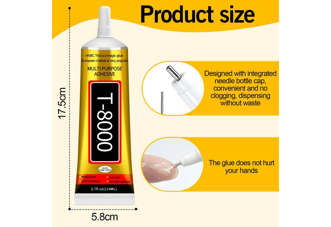 YI Bastelkleber T-8000 Handy Display Kleber,Bastelkleber,Kunststoff Glue, (1-tlg) – Bild 2 von 5