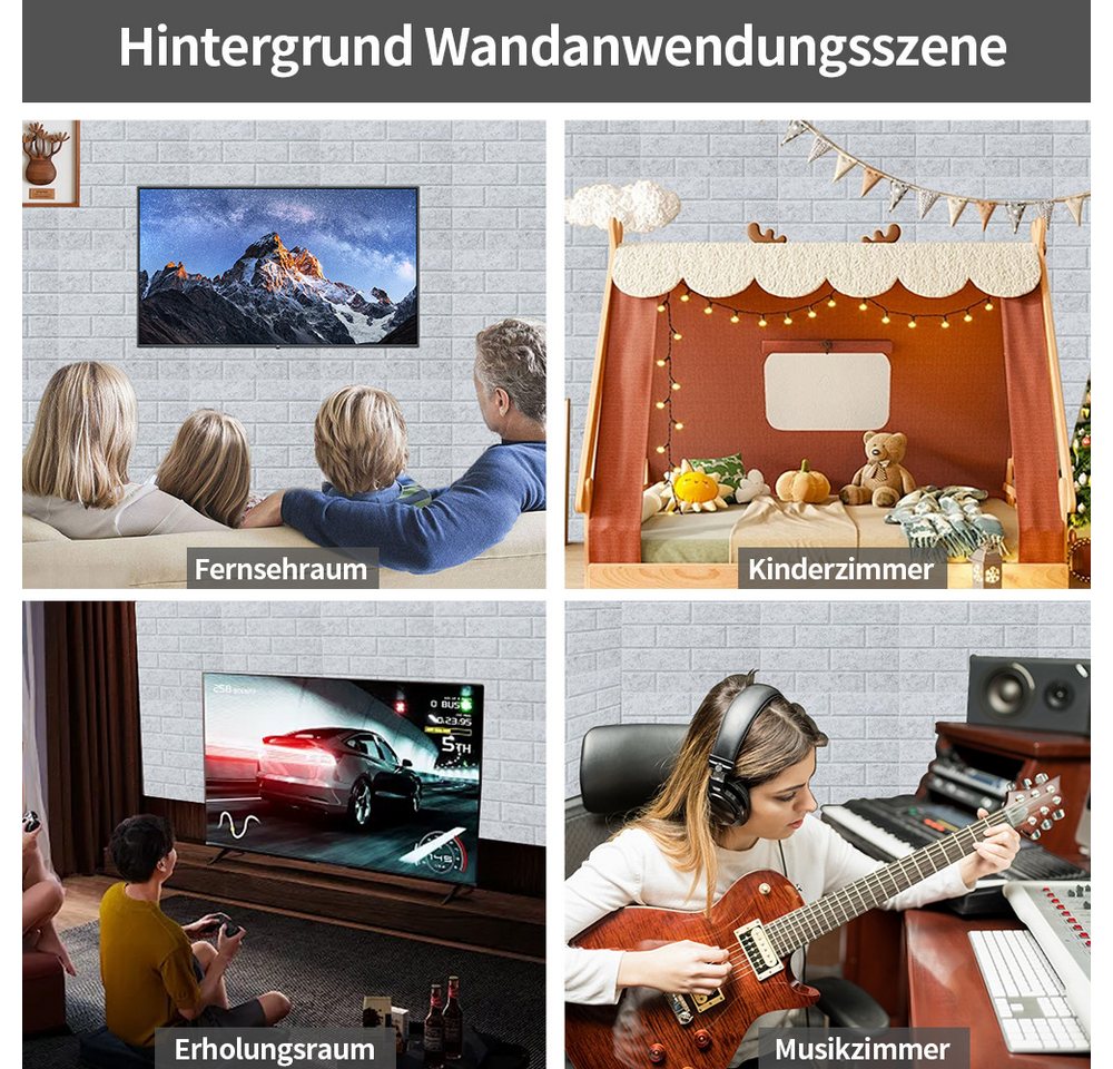 YMQHBS Akustikplatte Selbstklebender, 12 Stück Akustikschaumstoff Hohe Dichte Wandpaneel – Bild 5 von 5