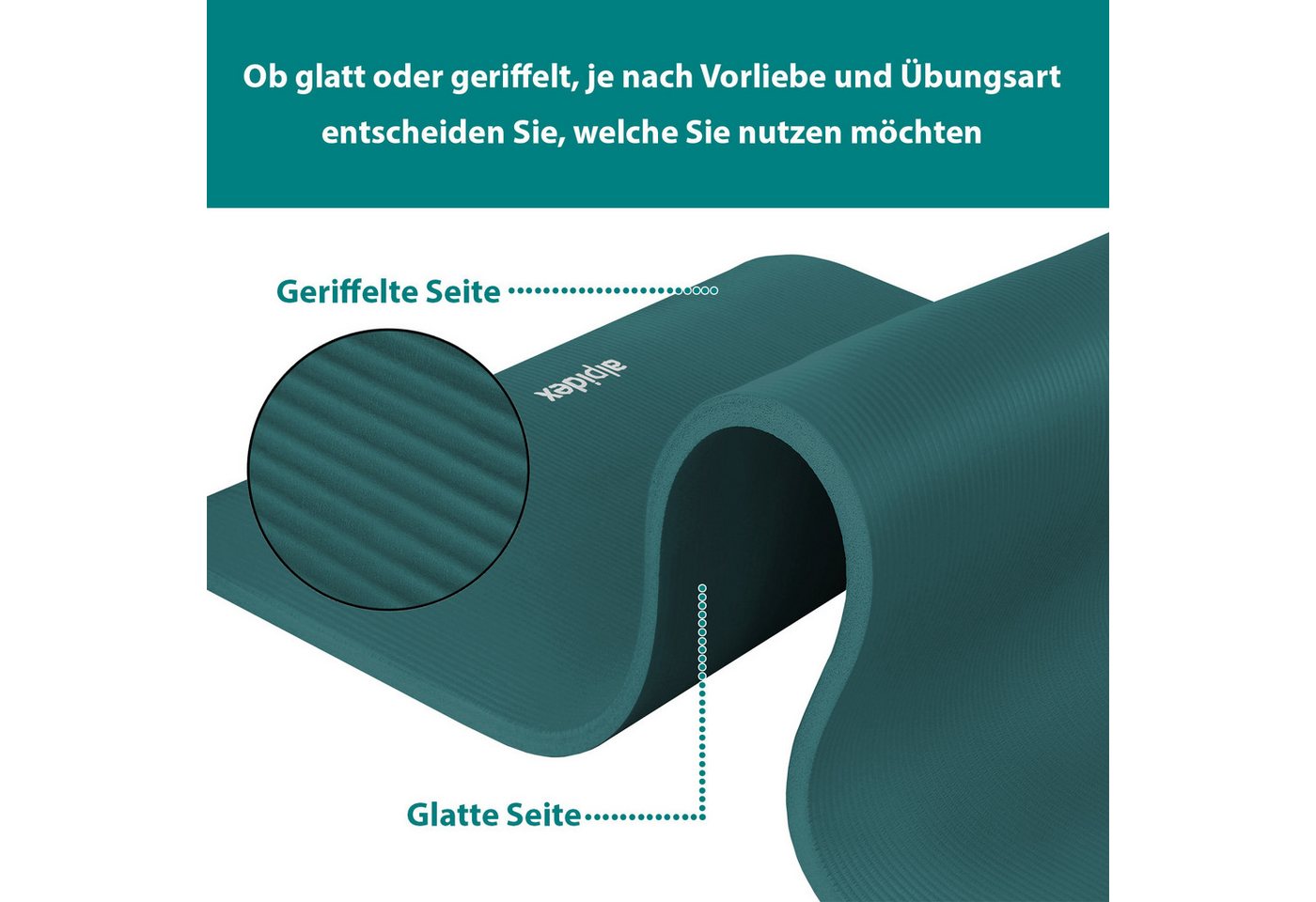 ALPIDEX Yogamatte ALPIDEX Yogamatte Extra Dick 1,5 cm – Bild 3 von 5