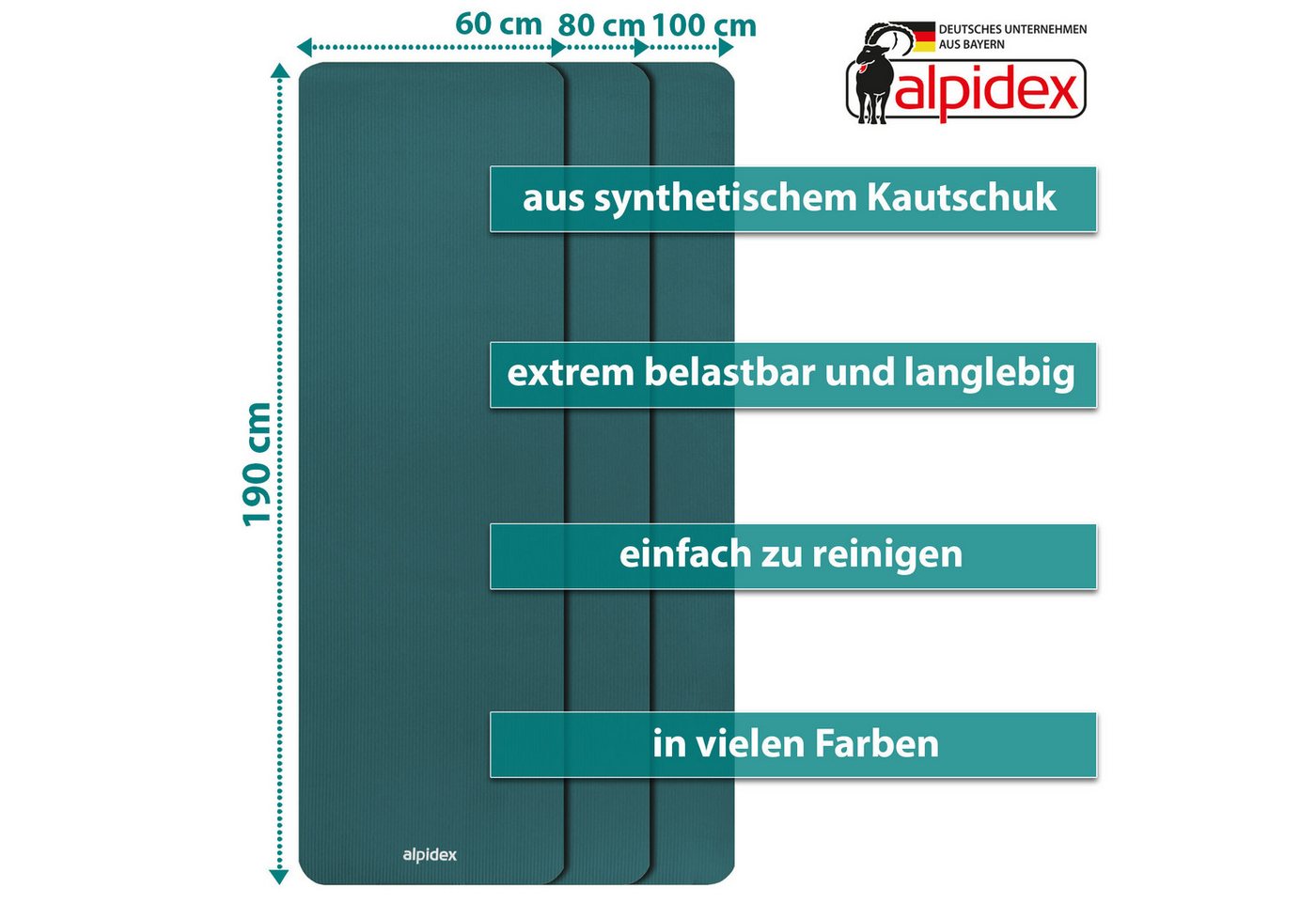 ALPIDEX Yogamatte ALPIDEX Yogamatte Extra Dick 1,5 cm – Bild 4 von 5