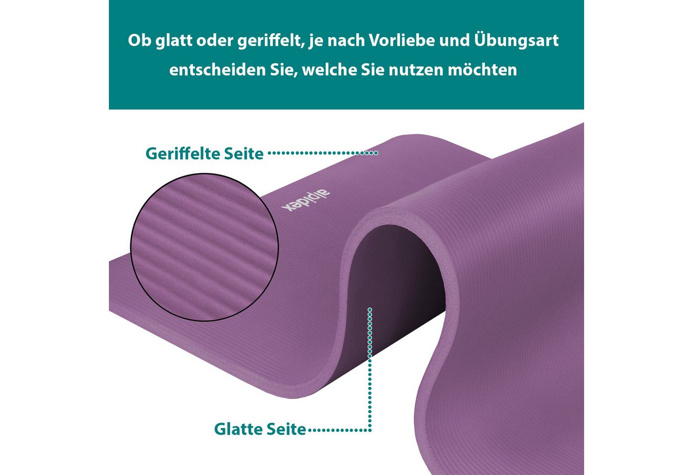 ALPIDEX Yogamatte ALPIDEX Yogamatte Extra Dick 1,5 cm – Bild 3 von 5